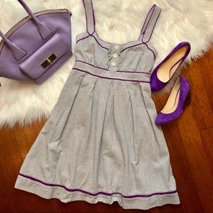 Jessica Simpson Gray & Purple Seersucker Dress